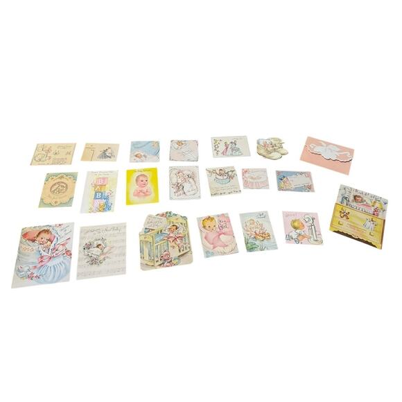 VTG Welcome New Baby Announcement Greeting Stork Boy Girl Just Arrived USED - Picture 1 of 7